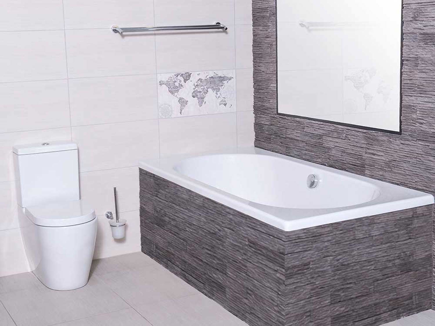 Iqwa White Built-in Straight Bath