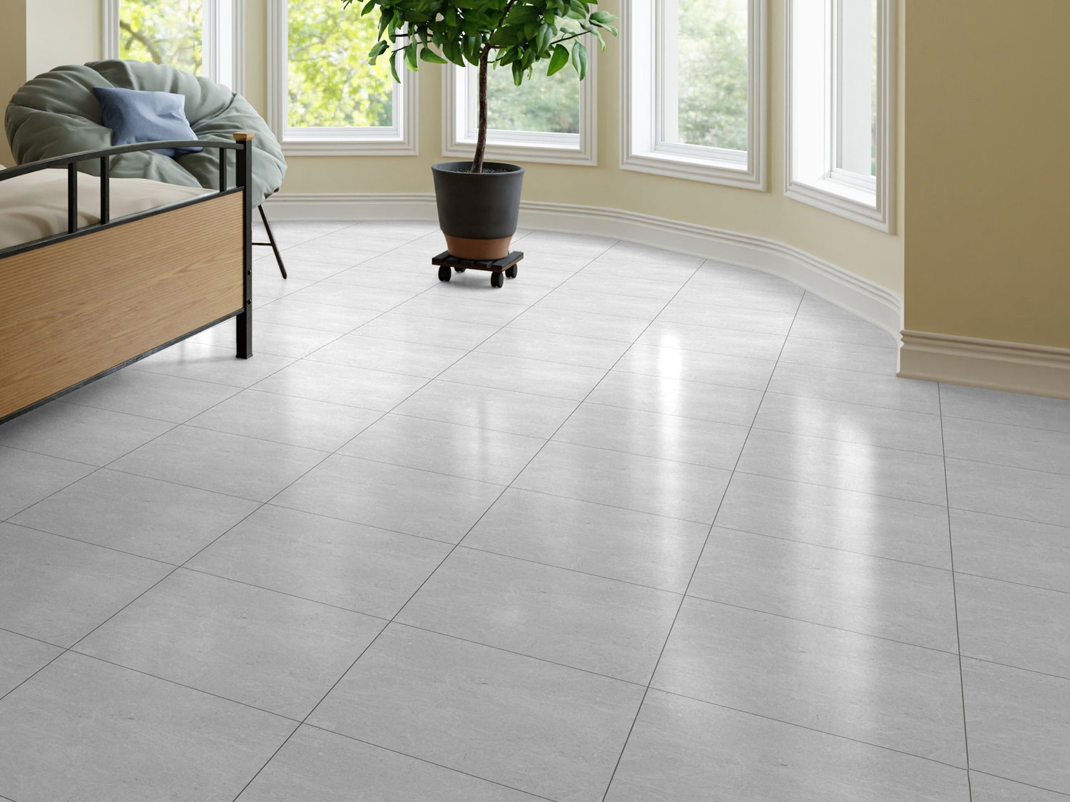 Betta Grey Ceramic Floor Tile - 500 x 500mm