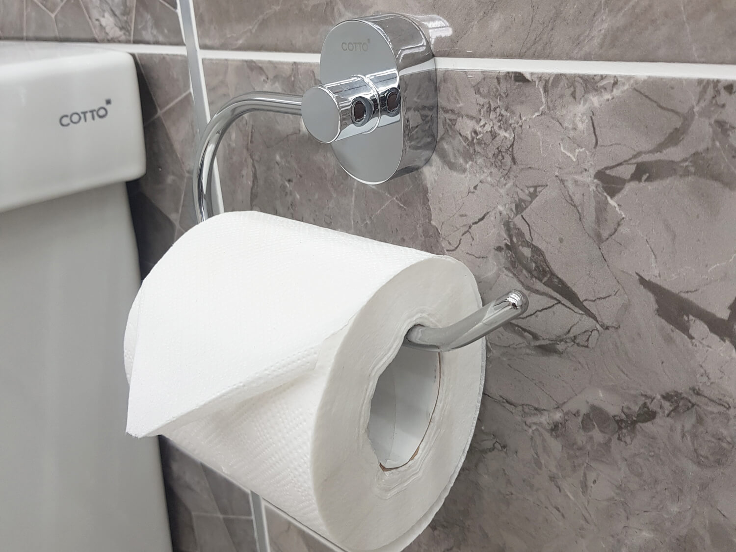 COTTO Como Chrome Toilet Paper Holder