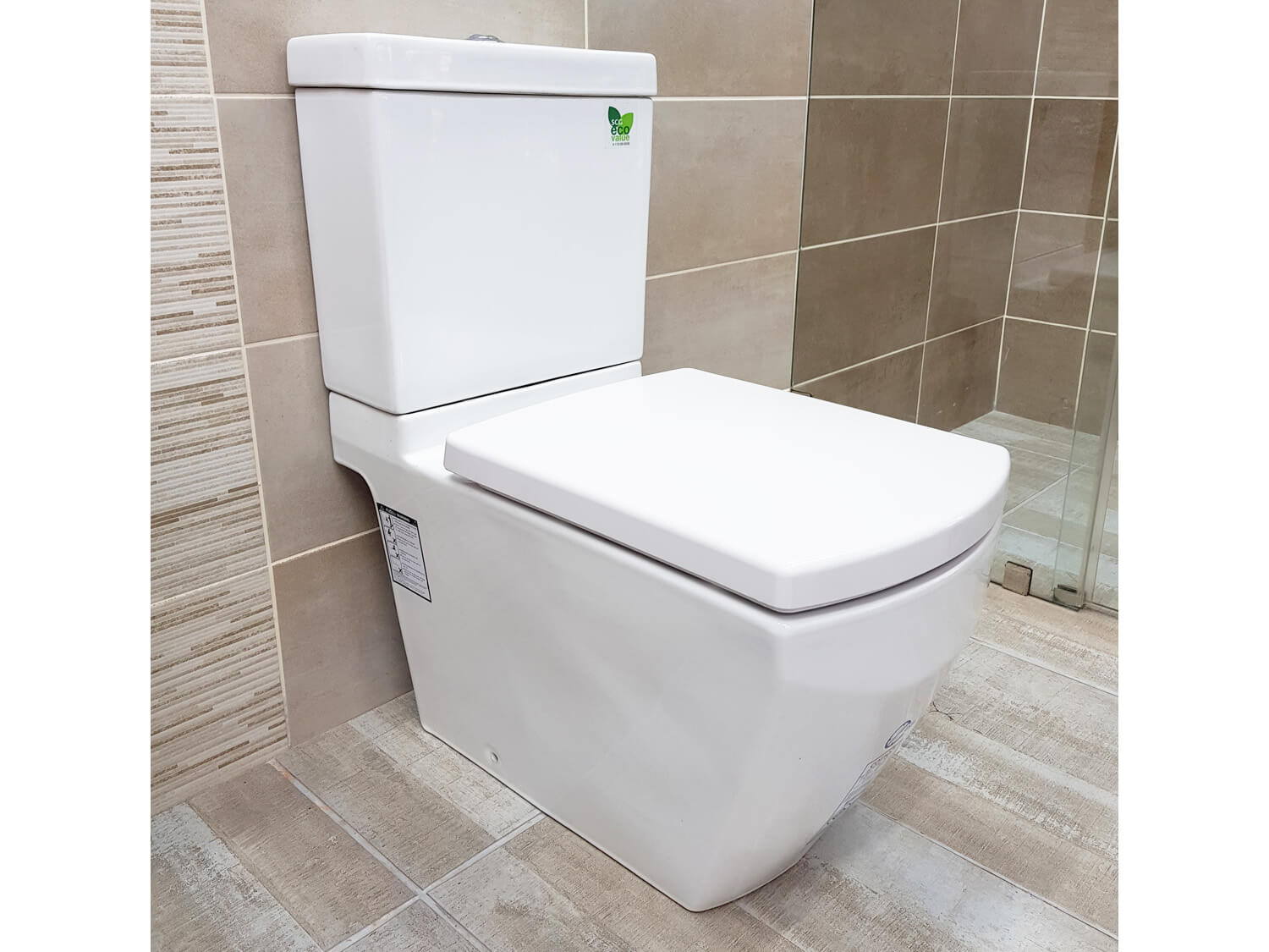 COTTO Tetragon White Toilet Suite