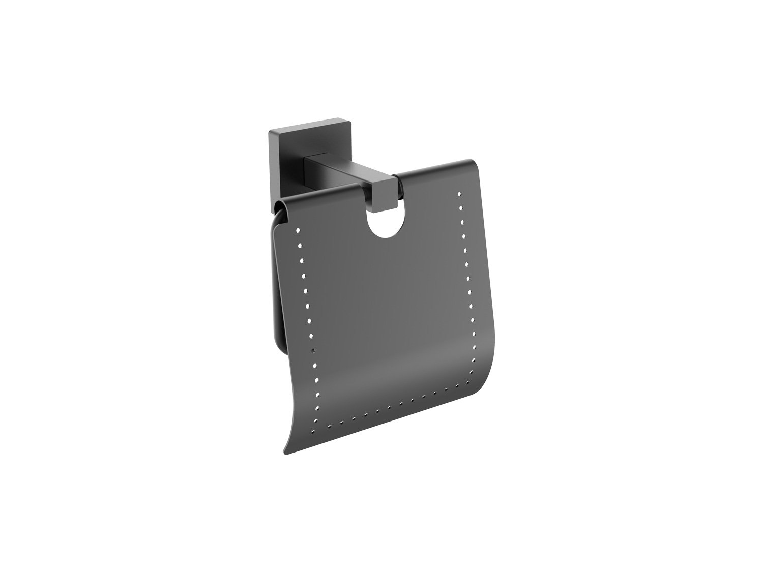 Cubo Black Toilet Paper Holder With Cover