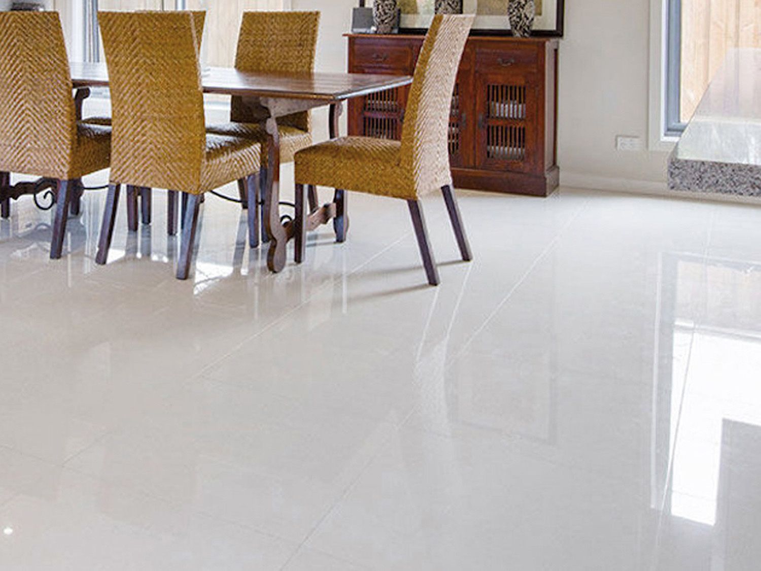 CTM Kenya - Nanosino Super White Polished Porcelain Floor Tile - 600 x