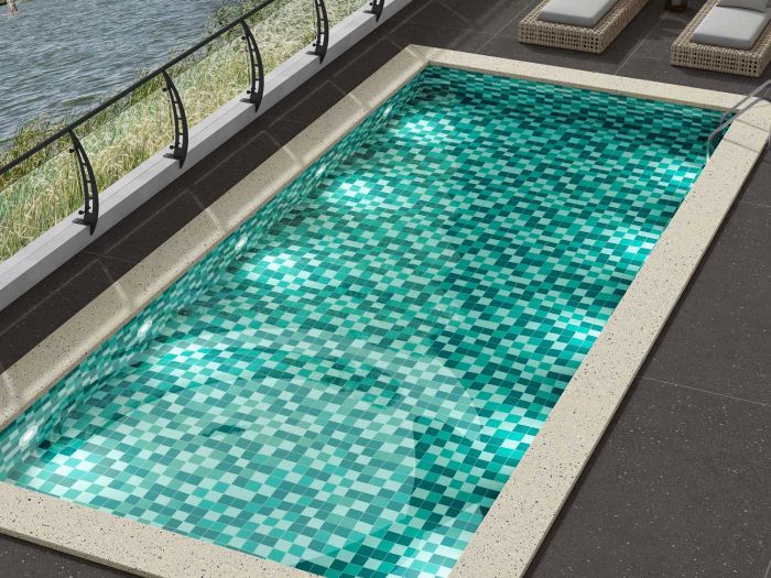 Aqua Marine Green Pool Mosaic - 80 x 80mm