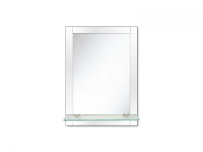 Four Sides Beveled Mirror With Shelf - 600X800mm