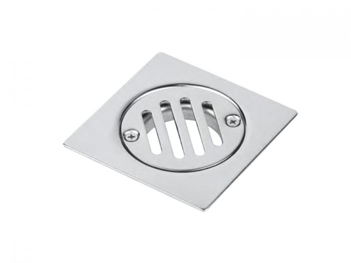 Floor Drain With Polished Screwed Grate - 100 x 100mm