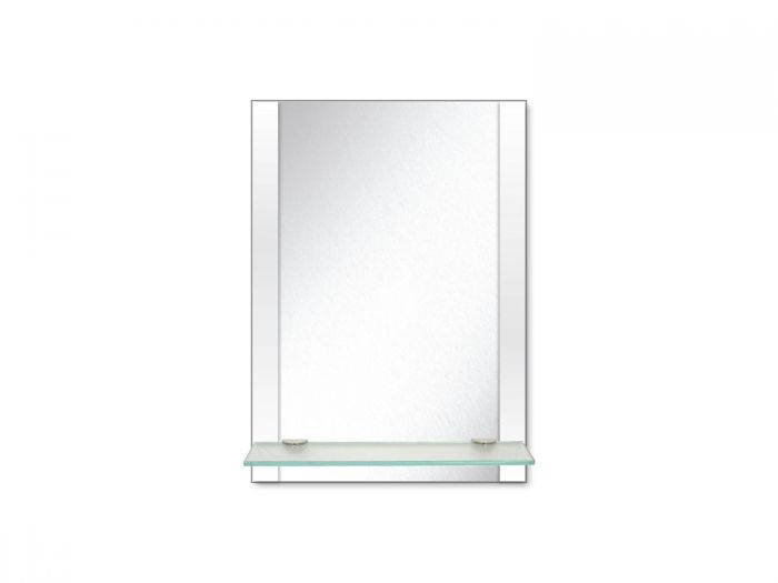 Two Sides Beveled Mirror With Shelf - 600 x 800mm