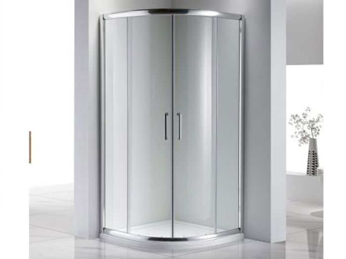 Quadrant Chrome Shower Enclosure With Sliding Door - 900 x 900 x 1850mm