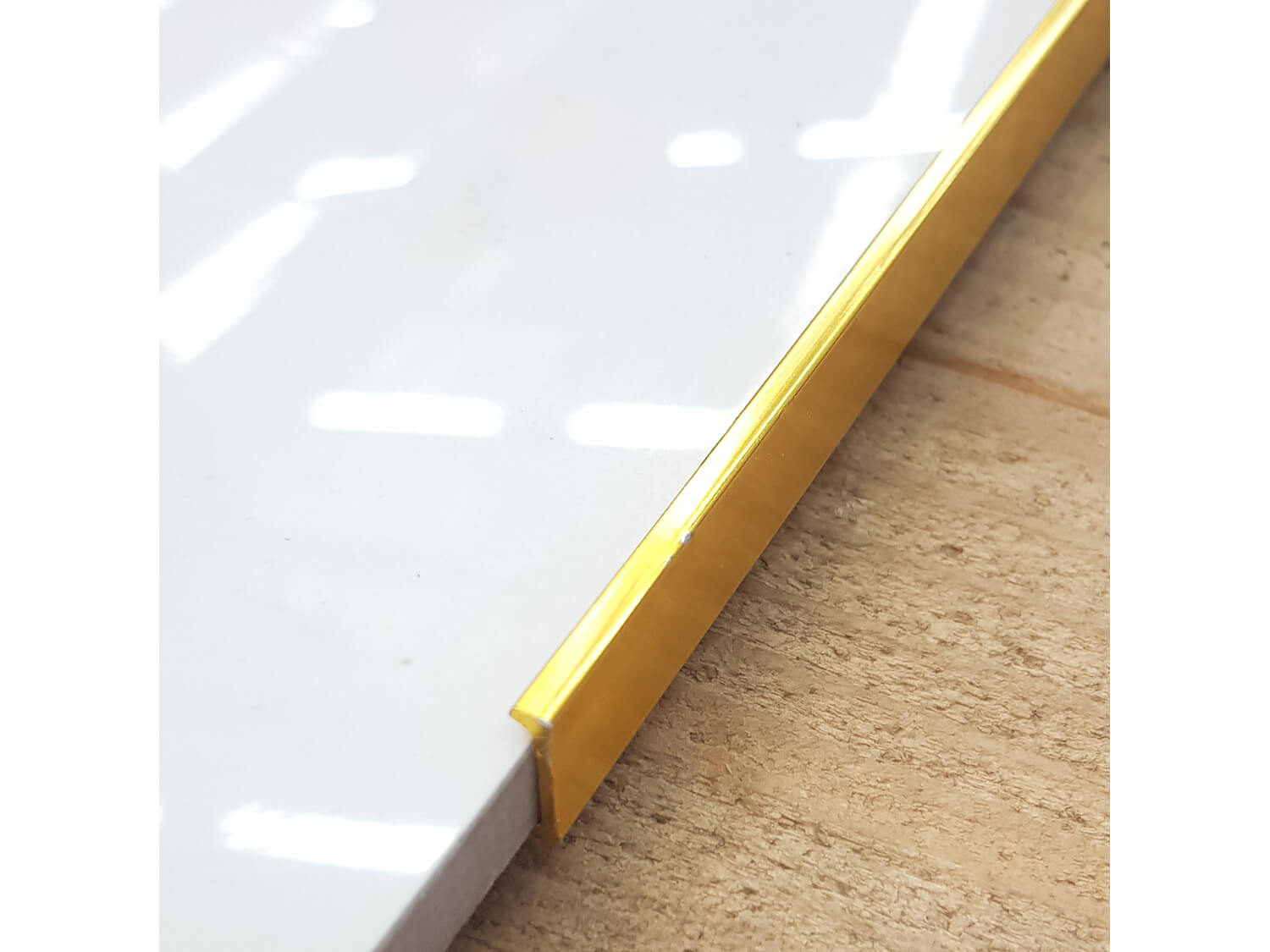 EKOS Aluminium Gold Straight Edge Profile - 12mm