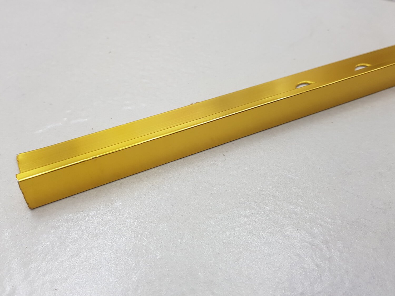 EKOS Aluminium Gold Straight Edge Profile - 12mm