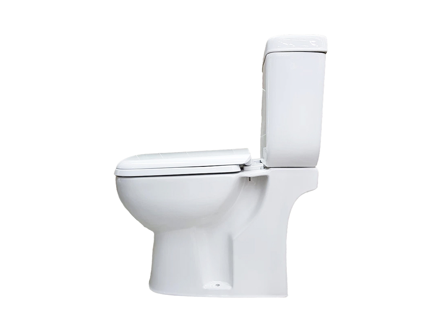 EKOS Boston White Dual Top Flush Toilet Suite Side View