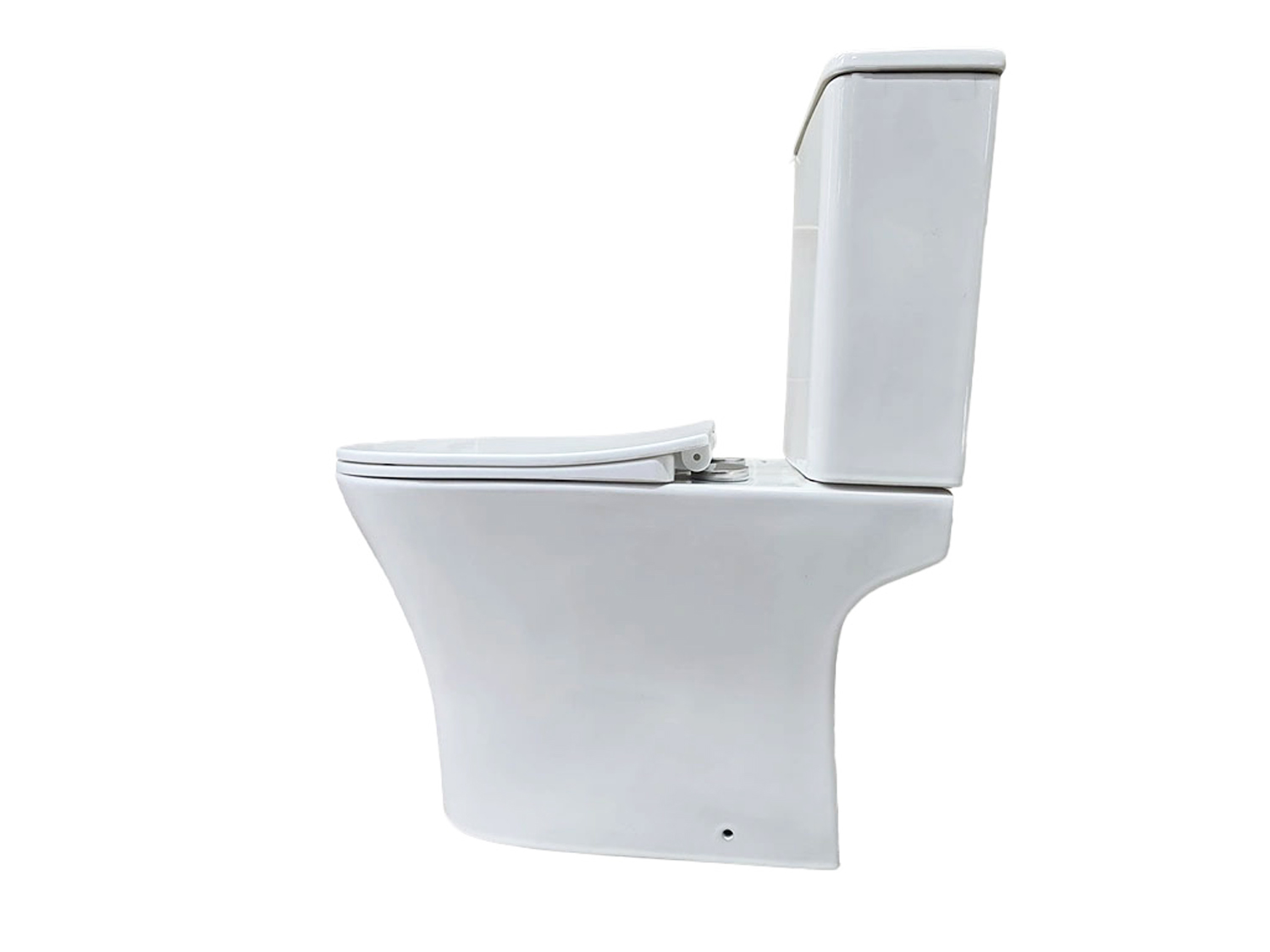 Ekos Charleston White Dual Top Flush Toilet Suite Side View