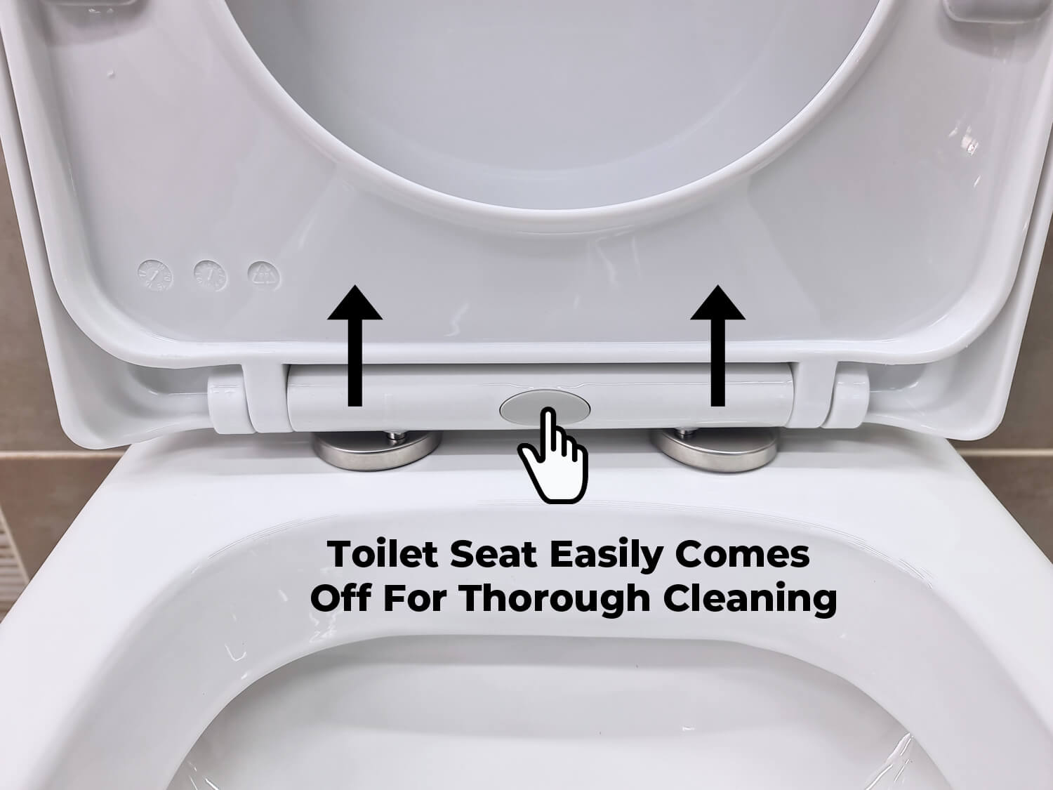 EKOS Nevada White Dual Top Flush Toilet Suite Toilet Seat