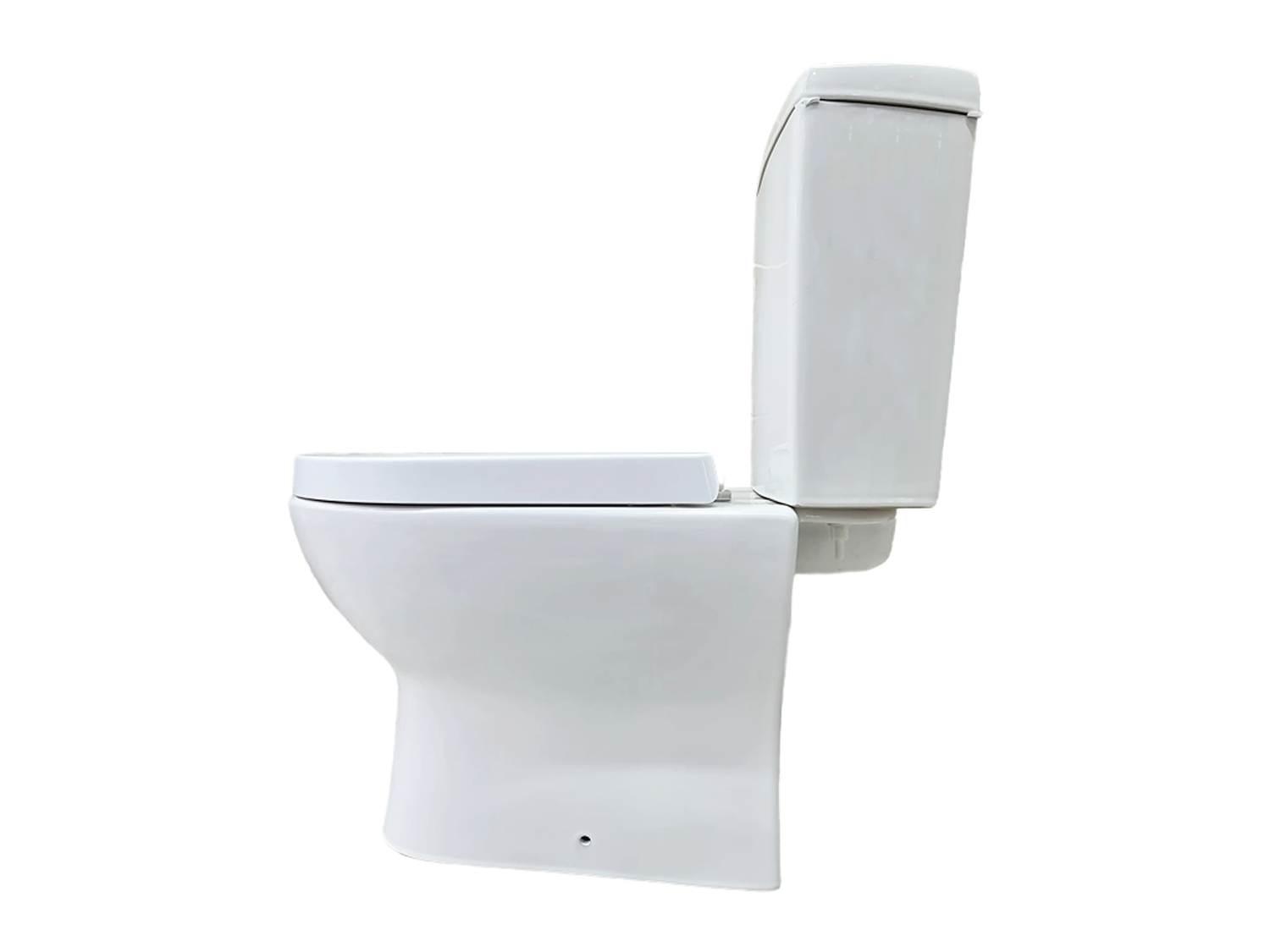 EKOS Nevada White Dual Top Flush Toilet Suite Side View
