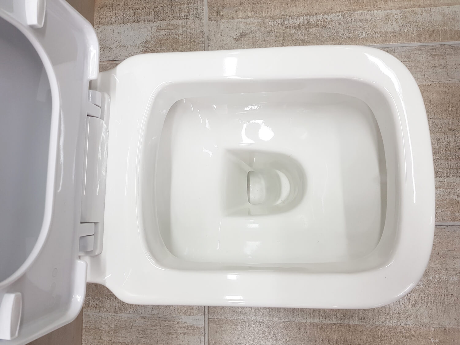 EKOS Boston White Dual Top Flush Toilet Suite Inside The Pan