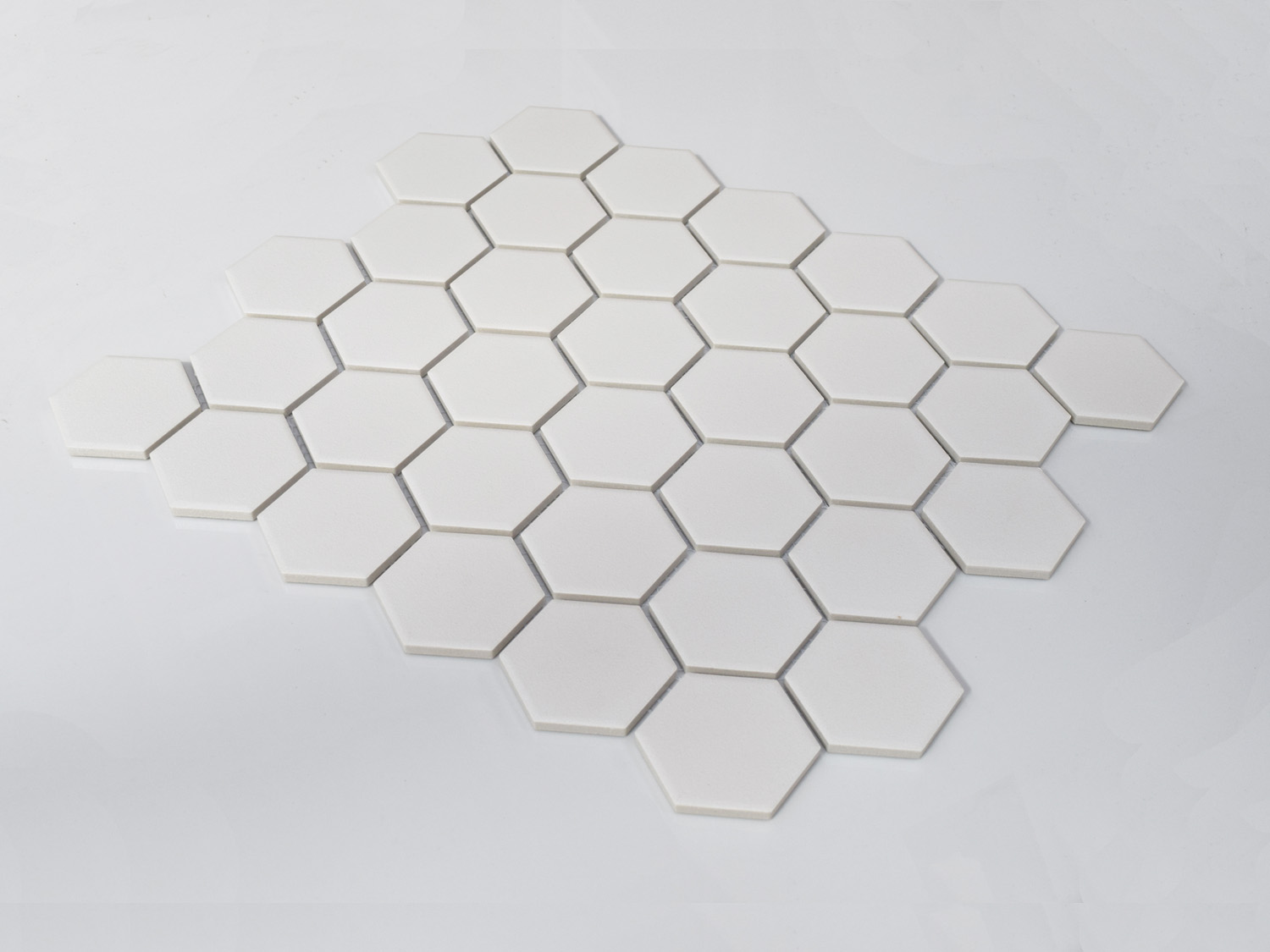white hexagonal mosaic 