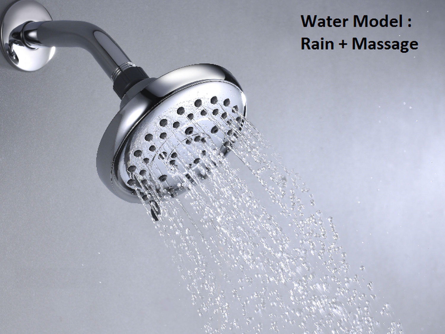 Luok Chrome 120mm Round Shower Head - Massage & Rain