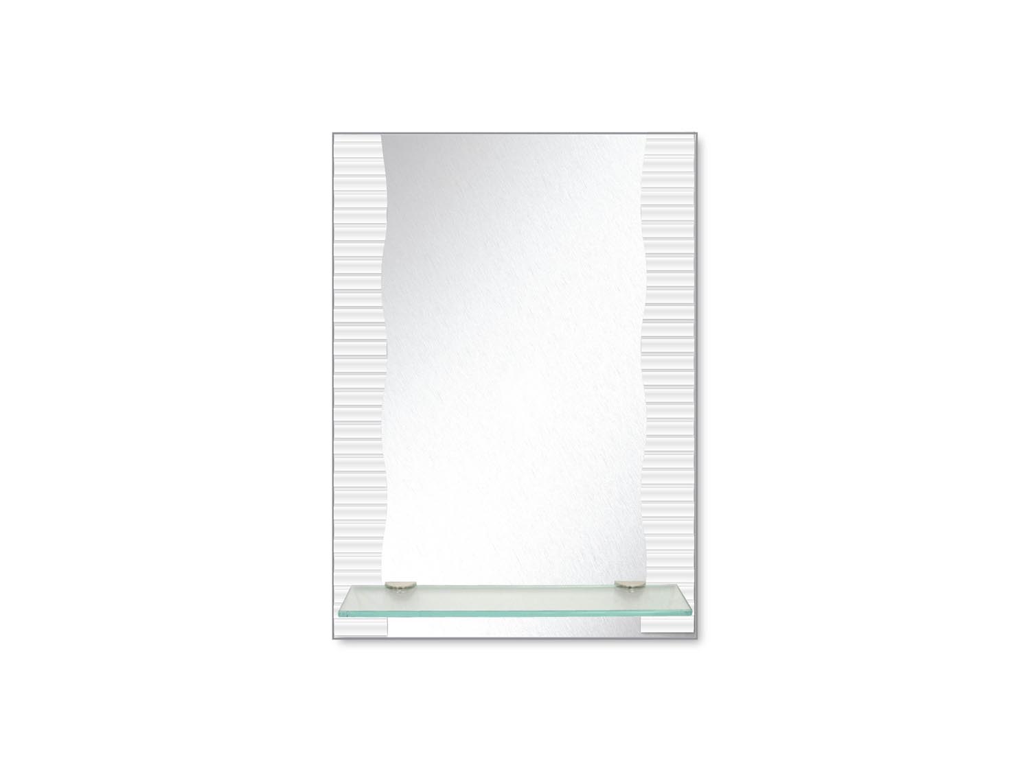 Two Sides Waves Decor Mirror With Shelf - 600 x 800mm