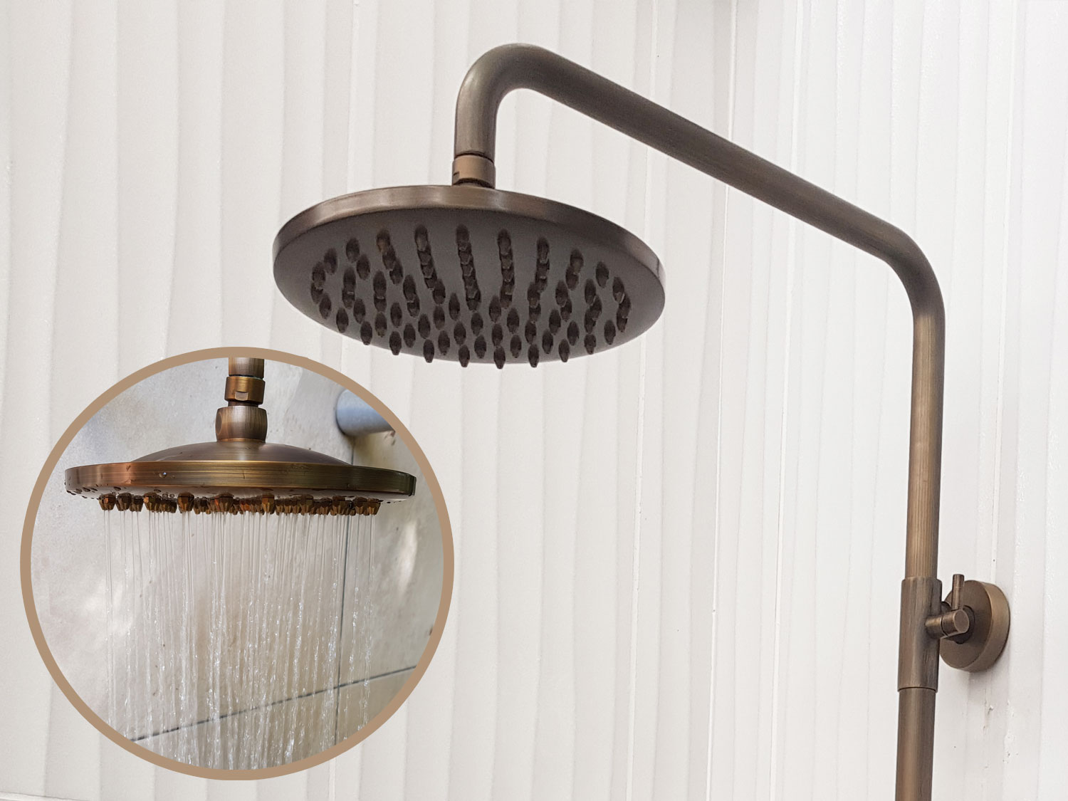 Navona Luxe Shower Column Shower Head With Water