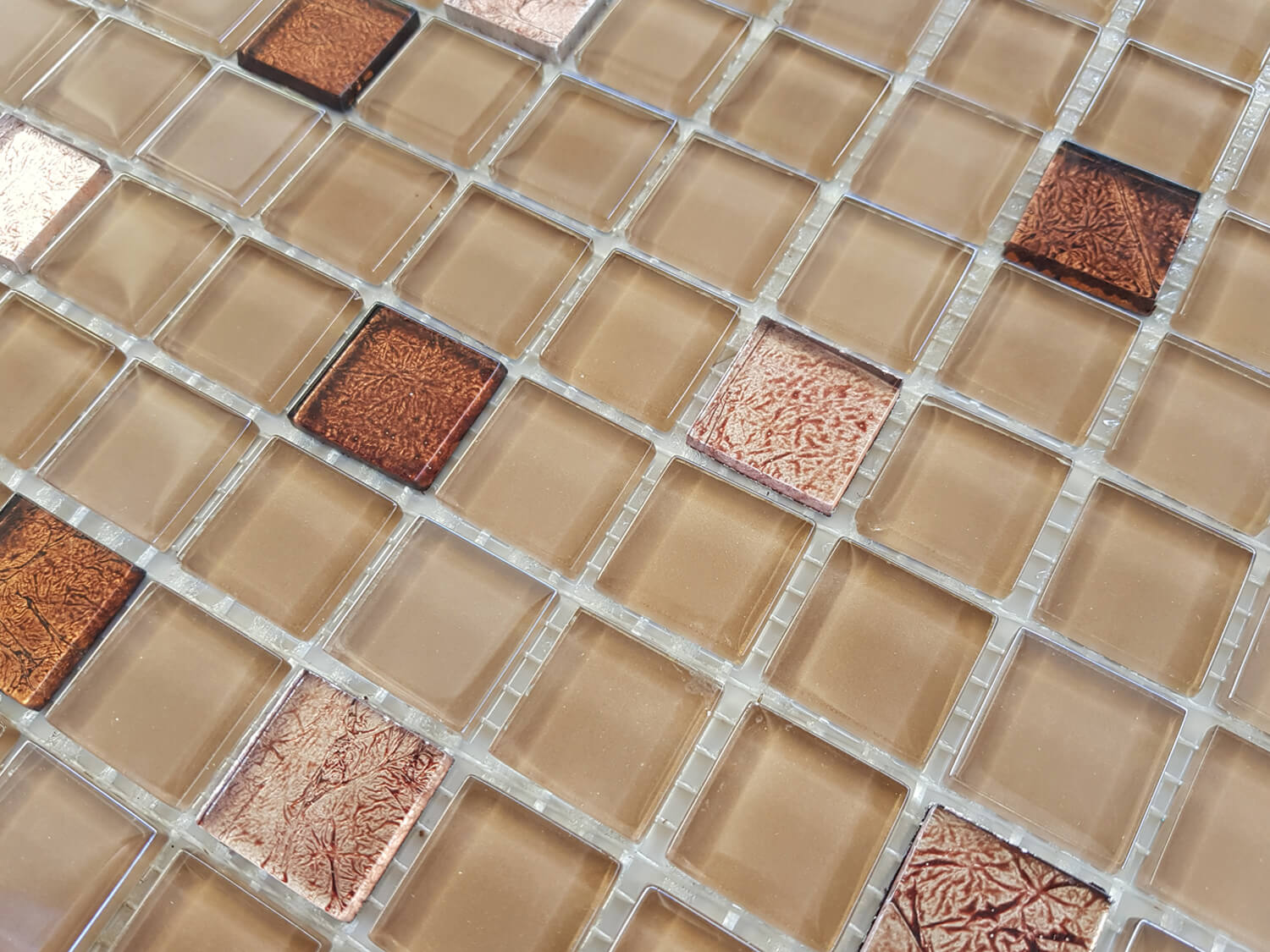 Close Up Photo Of Precious Leaf Bronze Glass Mosaic 