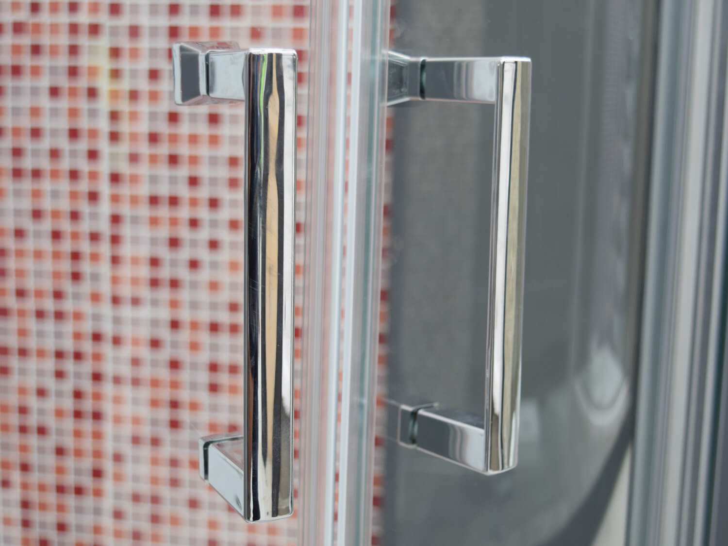 Quadrant White Shower Enclosure - 900 x 900 x 1850 handles