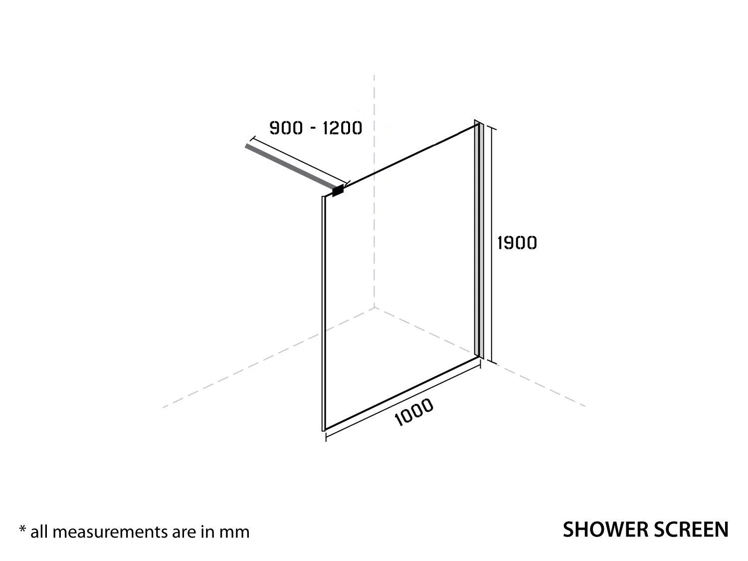 Wet-Room Chrome Shower Screen Tech Data