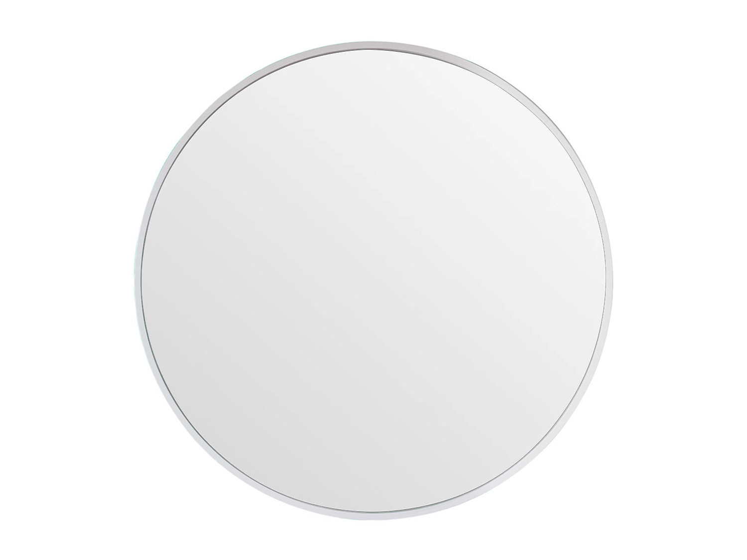 Silver Aluminum Framed Round Mirror - 600mm