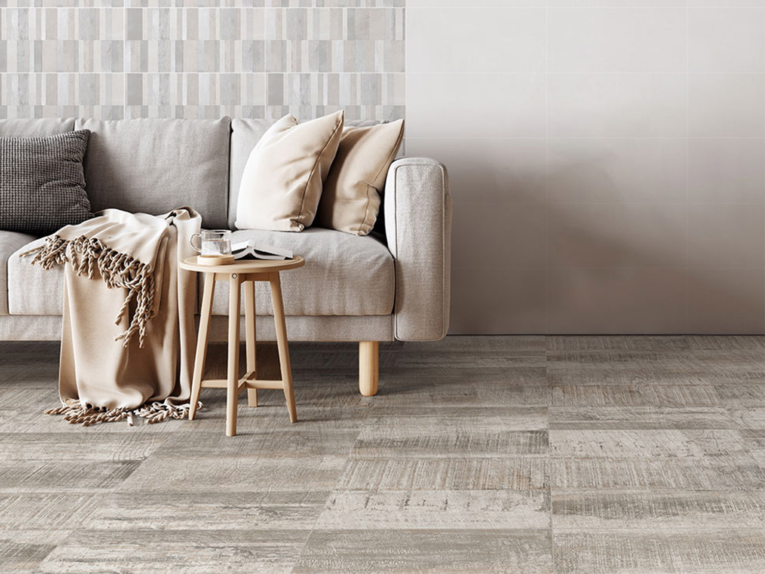 Ecowood Grey EcoTec Rectified Matt Hard Body Ceramic Floor Tile