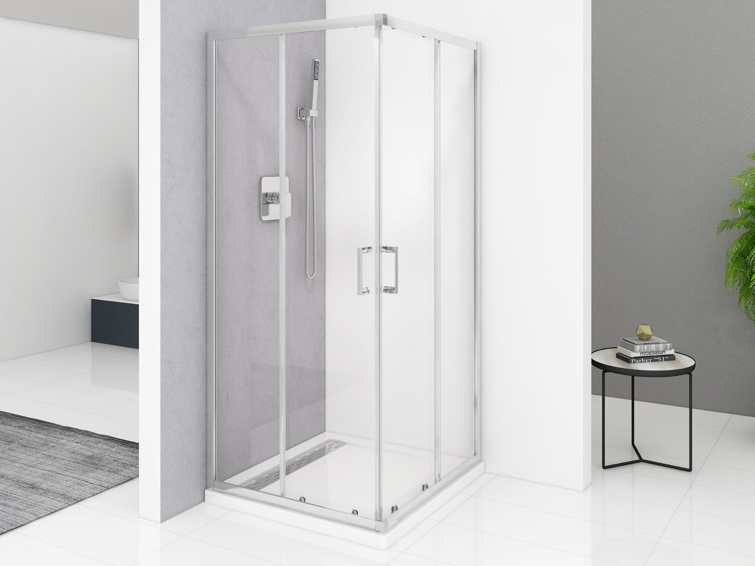 Square White Shower Enclosure - 900 x 900 x 1850mm